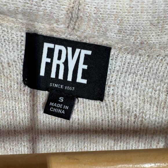NEW! Frye The Cozy Cardigan Tan Duster Pockets Soft Print Casual Knit - S - Picture 6 of 7